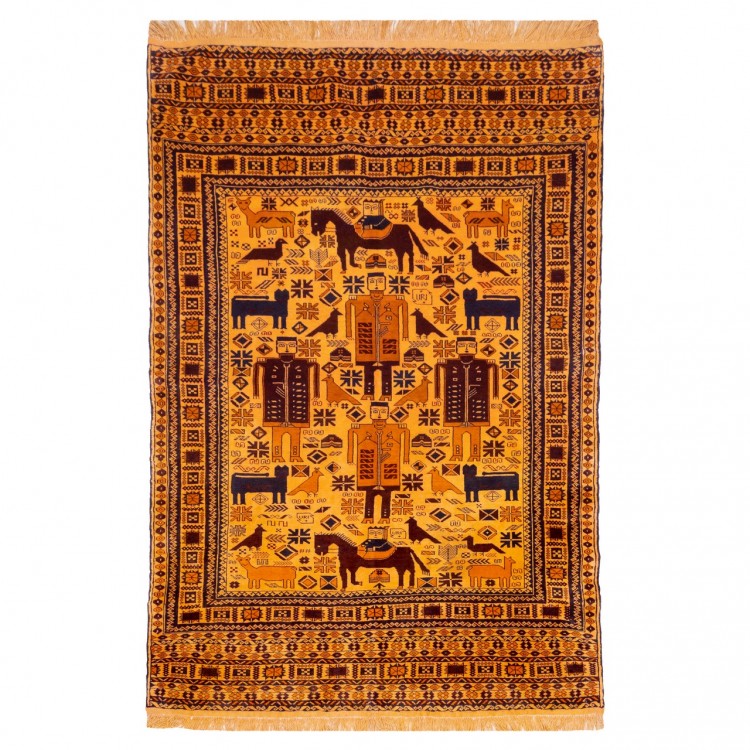 Tapis persan Zabul fait main Réf ID 185173 - 132 × 193