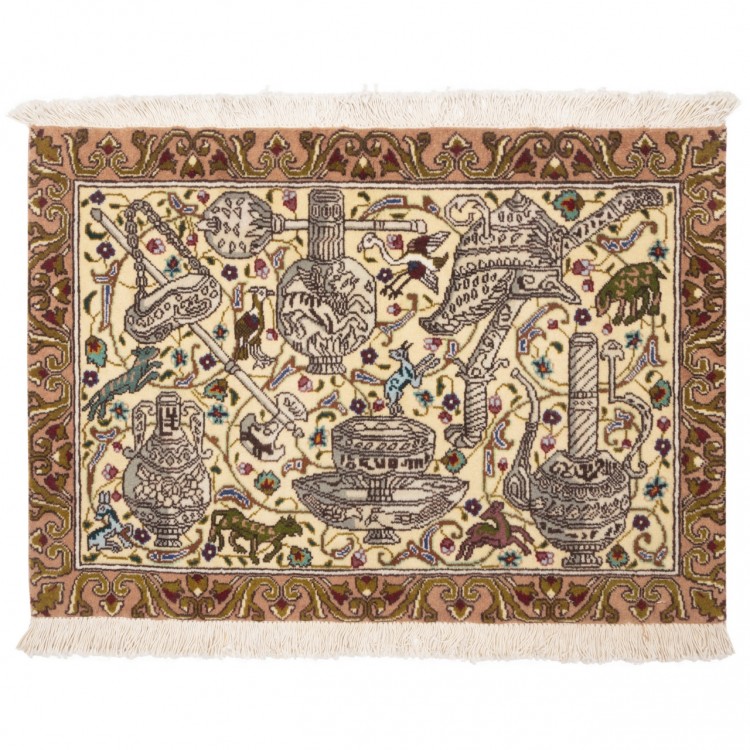 イランの手作りカーペット タブリーズ 番号 102391 - 76 × 55