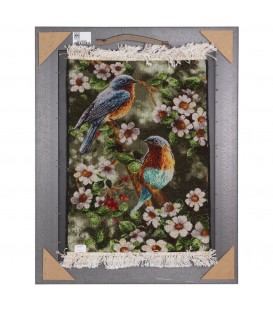 تابلو فرش دستباف دو پرنده و شکوفه های بهاری تبریز کد 902198