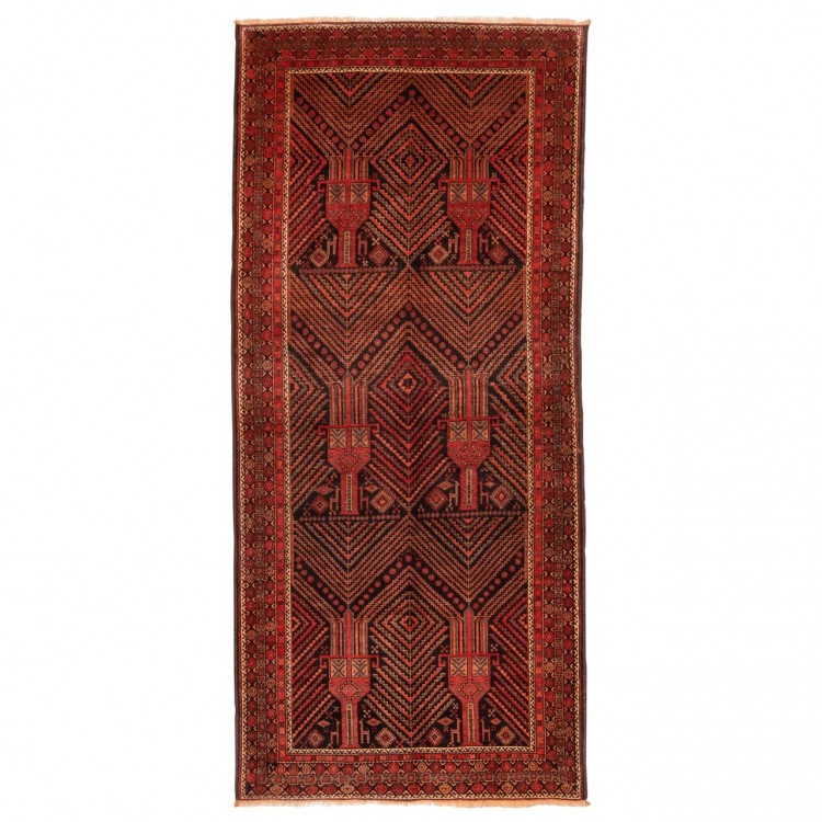 Tappeto persiano Baluch annodato a mano codice 188015 - 139 × 308