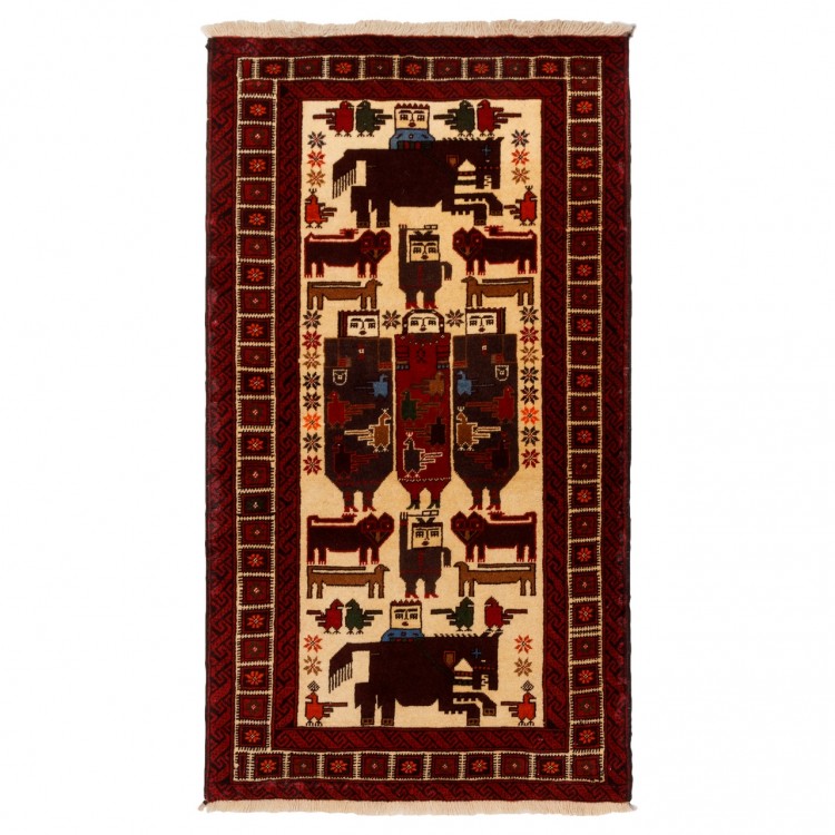 イランの手作りカーペット バルーチ 番号 179295 - 86 × 158