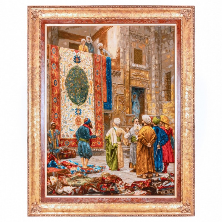 イランの手作り絵画絨毯 タブリーズ 番号 902370