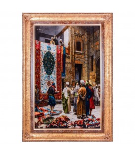 Tableau tapis persan Tabriz fait main Réf ID 902376