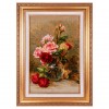 تابلو فرش دستباف گل در گلدان شیشه ای تبریز کد 902377
