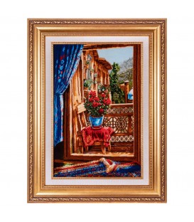 イランの手作り絵画絨毯 タブリーズ 番号 902412