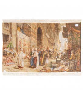 Tableau tapis persan Tabriz fait main Réf ID 902506