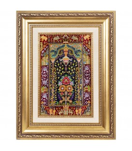 Tableau tapis persan Qom fait main Réf ID 902521