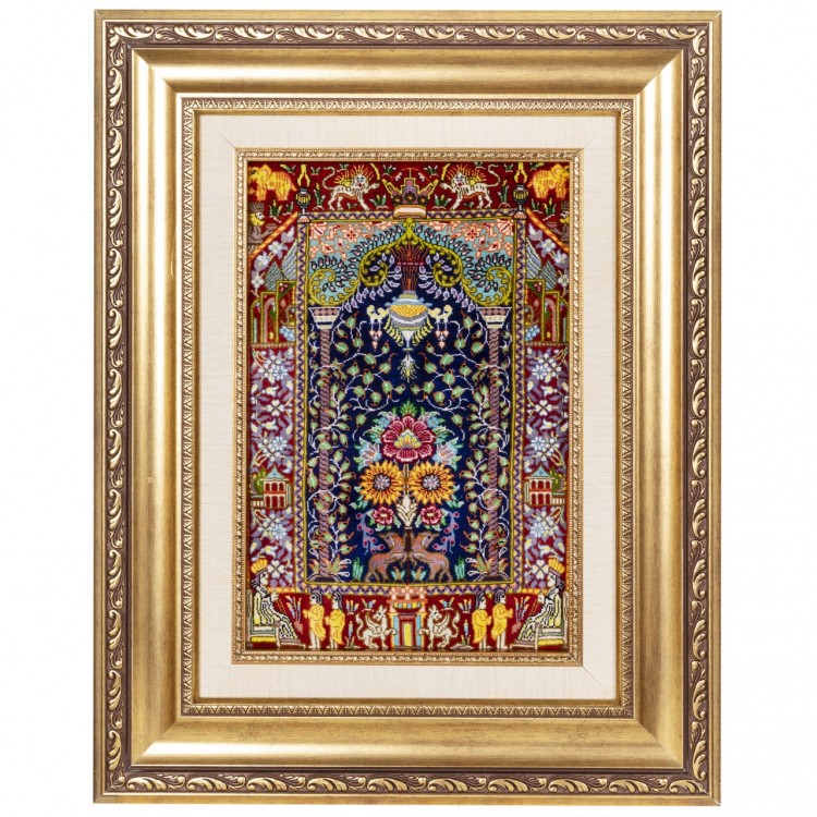 Tableau tapis persan Qom fait main Réf ID 902522
