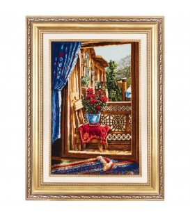 イランの手作り絵画絨毯 タブリーズ 番号 902544