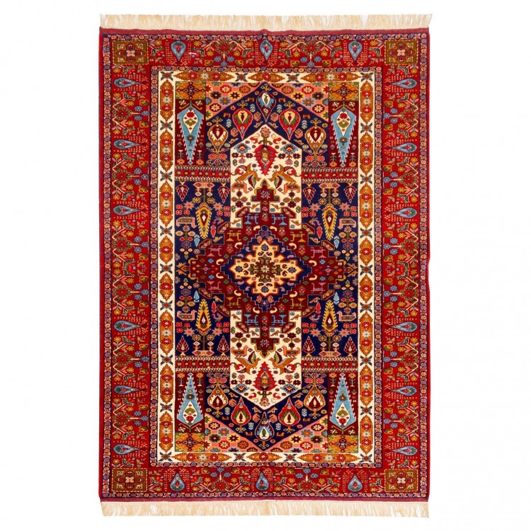 イランの手作りカーペット カシュカイ 番号 153048 - 142 × 200