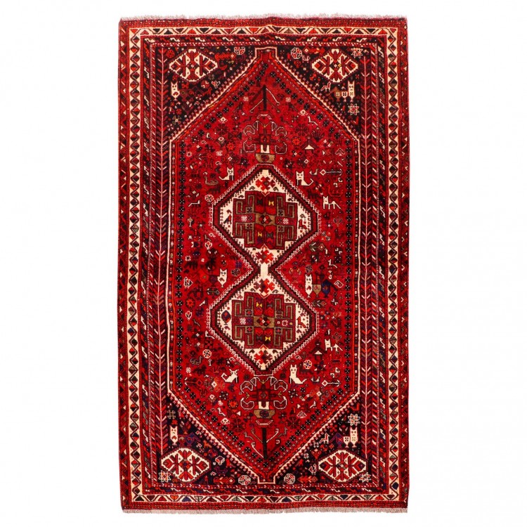 فرش دستباف قدیمی چهار و نیم متری شیراز کد 154108