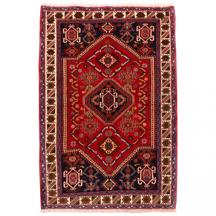 イランの手作りカーペット カシュカイ 番号 154173 - 92 × 140