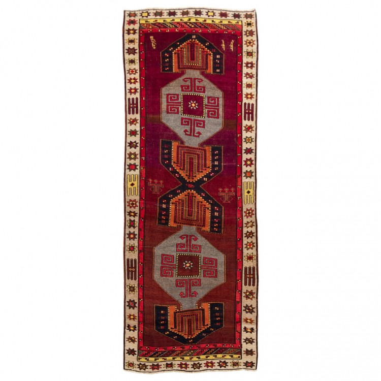 فرش دستباف قدیمی کناره طول سه و نیم متر آذربایجان کد 156161