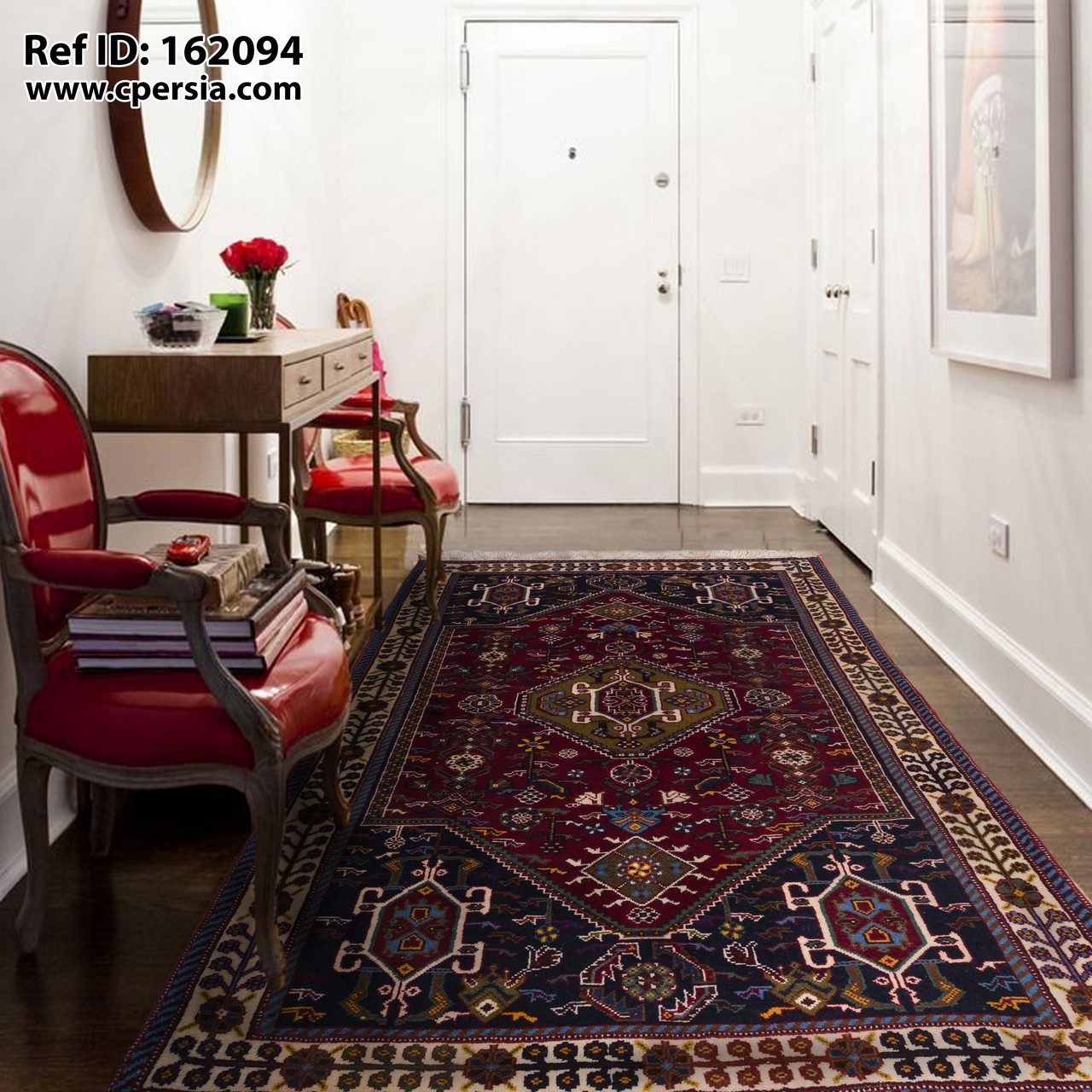 فرش دستبافت خرک طول یک و نیم متری قشقایی کد 162094
