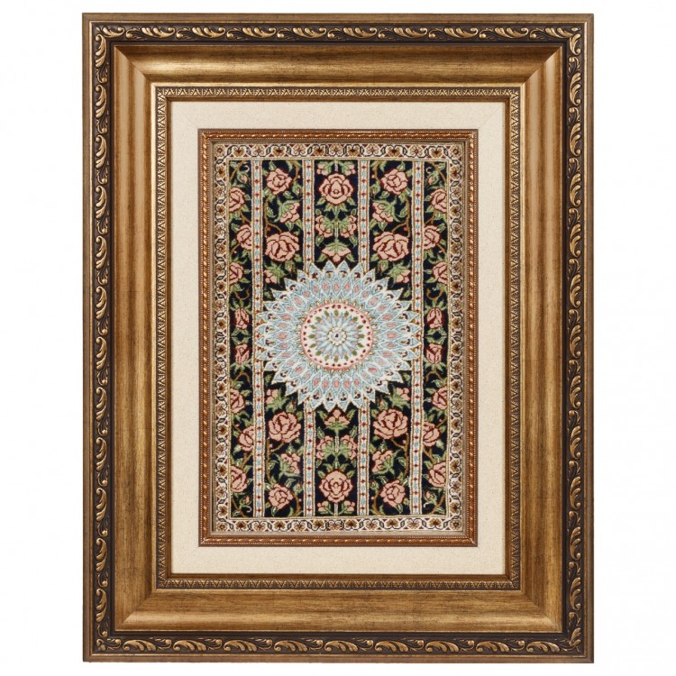 Tableau tapis persan Qom fait main Réf ID 902696