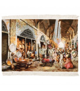 Tableau tapis persan Tabriz fait main Réf ID 902702