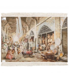 イランの手作り絵画絨毯 タブリーズ 番号 902702