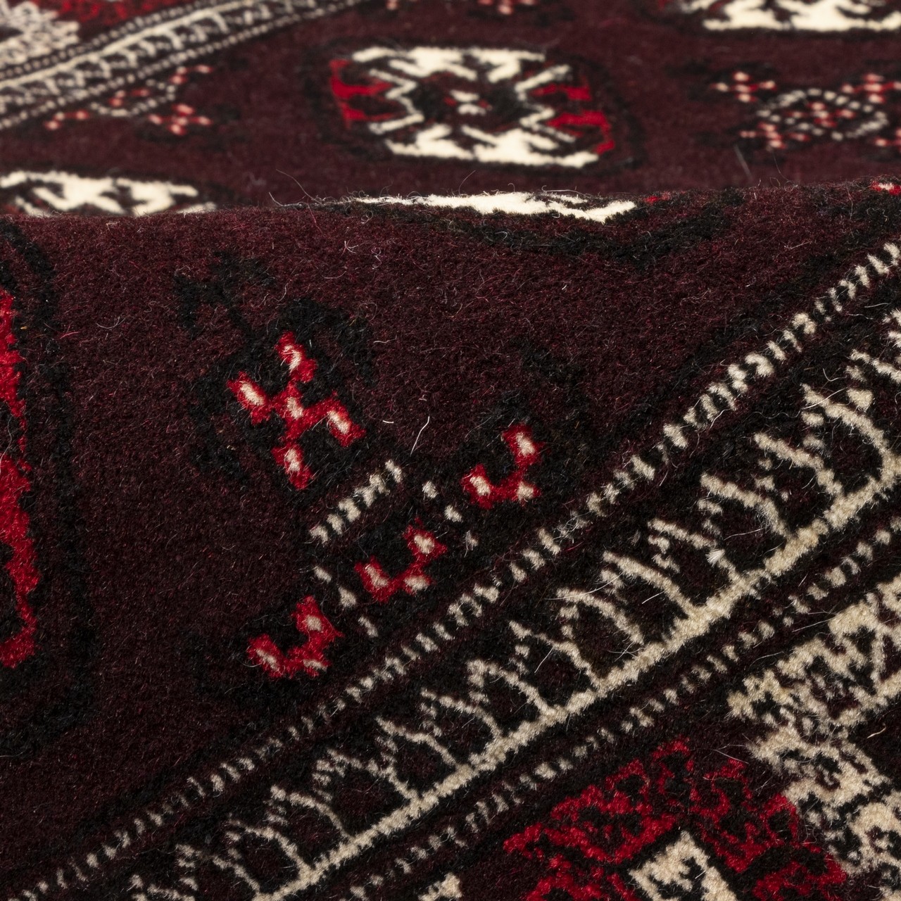 فرش دستباف قدیمی ذرع و نیم ترکمن کد 171821