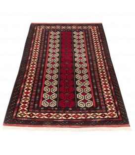 فرش دستباف قدیمی یک متری ترکمن کد 171826