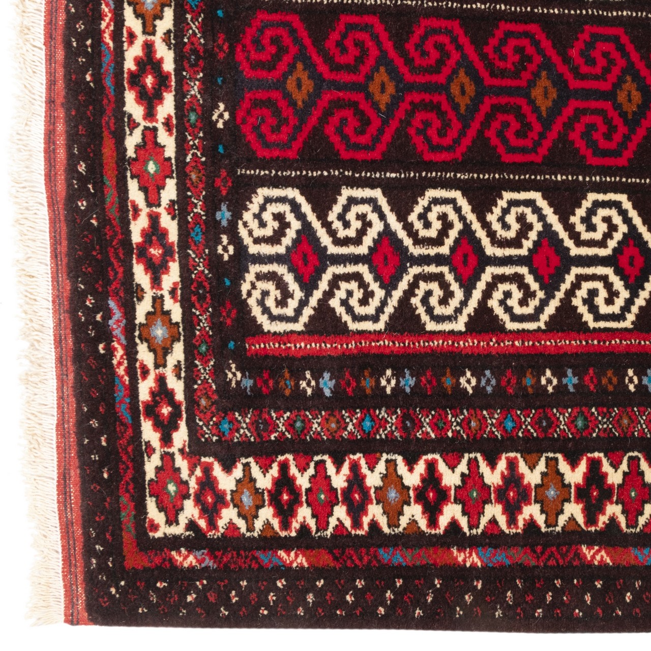 فرش دستباف قدیمی یک متری ترکمن کد 171826