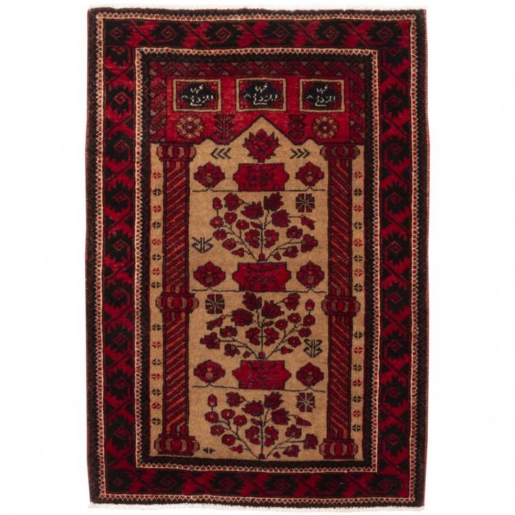Персидский ковер ручной работы Балуч Код 123088 - 63 × 92