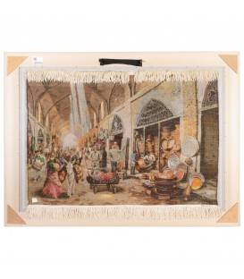Tableau tapis persan Tabriz fait main Réf ID 902815