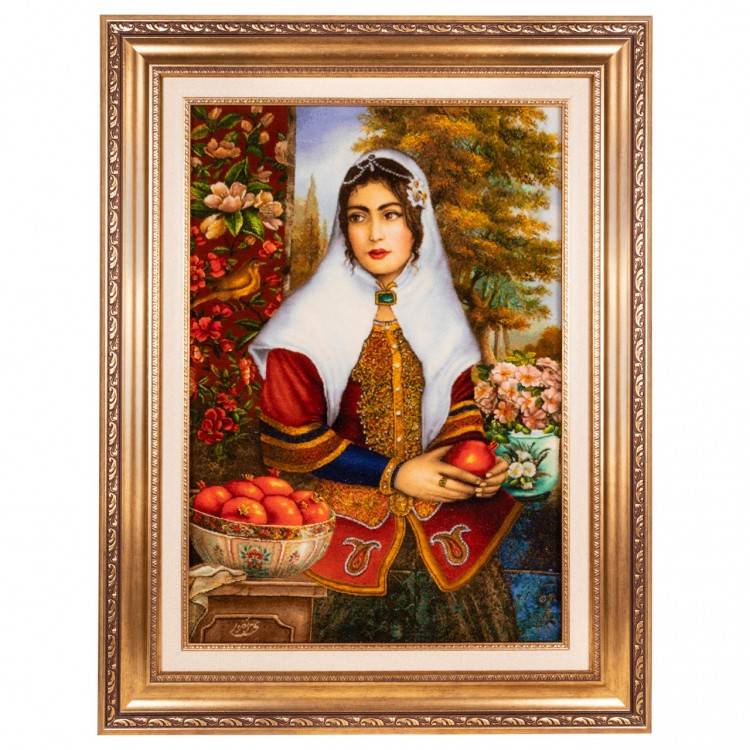 イランの手作り絵画絨毯 タブリーズ 番号 902866