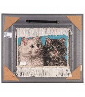 تابلو فرش دستباف دو بچه گربه تبریز کد 902891