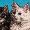 تابلو فرش دستباف دو بچه گربه تبریز کد 902891