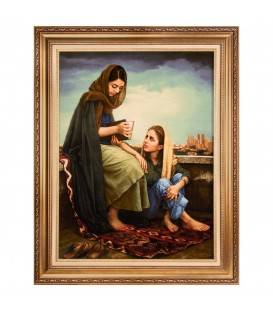 イランの手作り絵画絨毯 タブリーズ 番号 902903