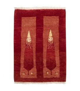 Персидский габбе ручной работы Бакхтиари Код 152393 - 63 × 89