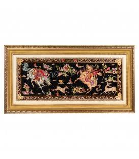 Tableau tapis persan Qom fait main Réf ID 903074