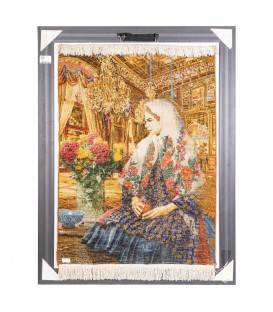 Tableau tapis persan Tabriz fait main Réf ID 903081