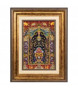Tableau tapis persan Qom fait main Réf ID 903094