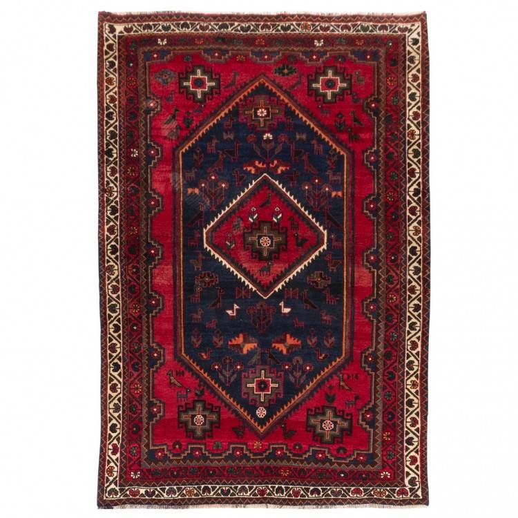 فرش دستباف قدیمی پنج و نیم متری شیراز کد 129006