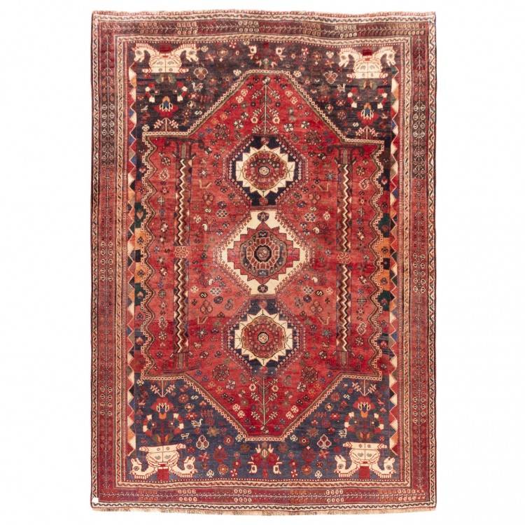 فرش دستباف قدیمی چهار و نیم متری شیراز کد 129012
