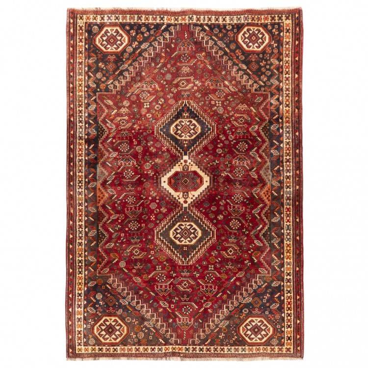فرش دستباف قدیمی چهار و نیم متری شیراز کد 129018