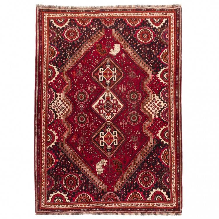 イランの手作りカーペット シラーズ 番号 129020 - 221 × 314