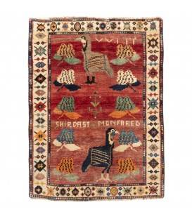 Персидский ковер ручной работы Шираз Код 129035 - 103 × 140