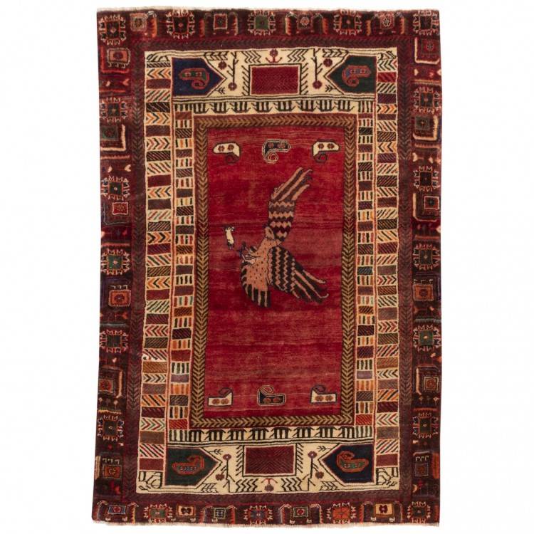 فرش دستباف قدیمی دو و نیم متری شیراز کد 129071