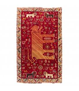 فرش دستباف قدیمی دو و نیم متری شیراز کد 129034