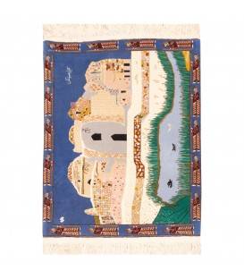 Персидский ковер ручной работы Шираз Код 129138 - 103 × 129