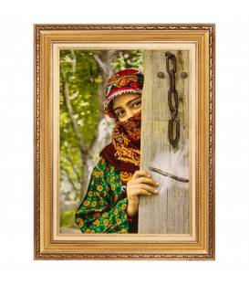 イランの手作り絵画絨毯 タブリーズ 番号 903213