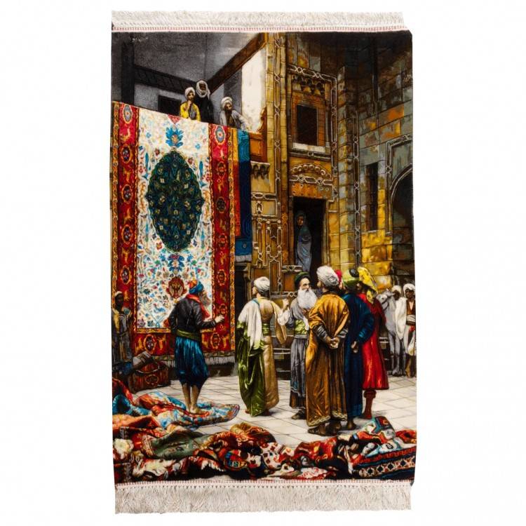 イランの手作り絵画絨毯 タブリーズ 番号 903236