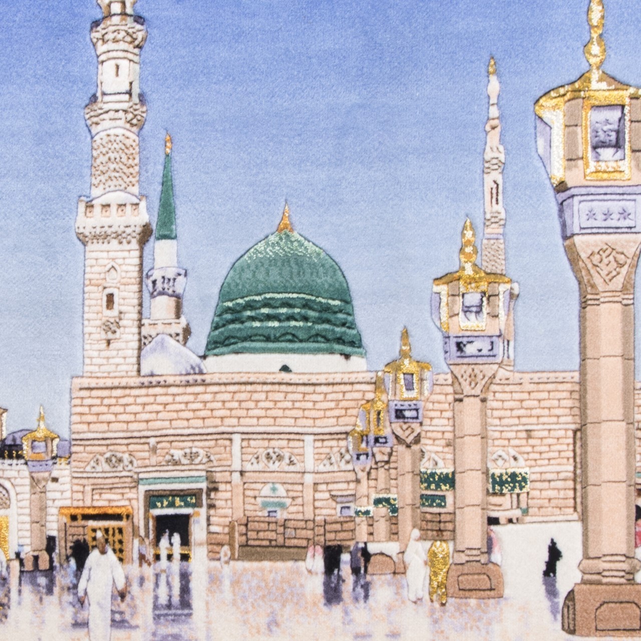 تابلو فرش دستباف منظره مسجد النبی برجسته کد 901430